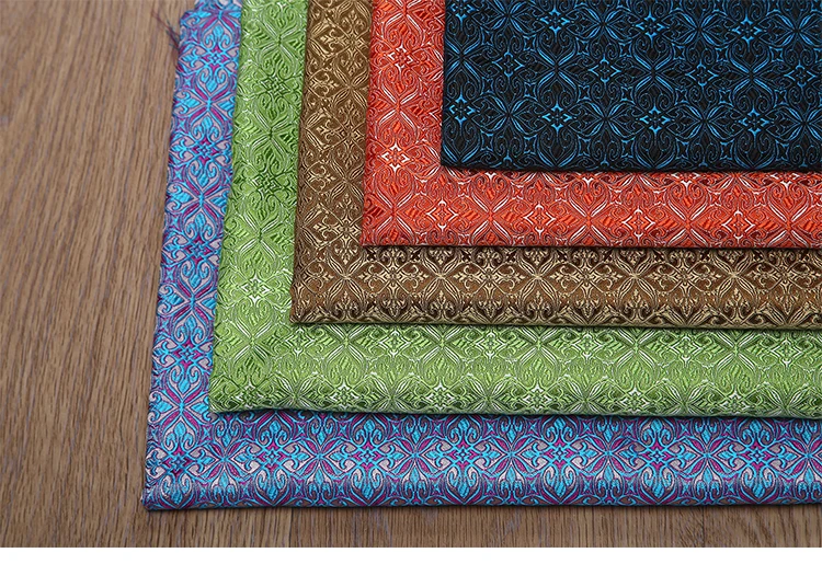 

50x75cm Simulation Silk Imitation Three Five Brocade Jacquard Fabric Four-corner Flower Bag Pillow Cushion Hanfu Diy Cloth