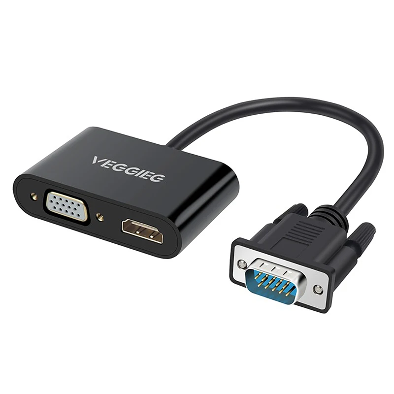 VEGGIEG VGA к HDMI и адаптер с o поддержкой сплиттер 1 в 2 Out|Адаптеры Type-C| |