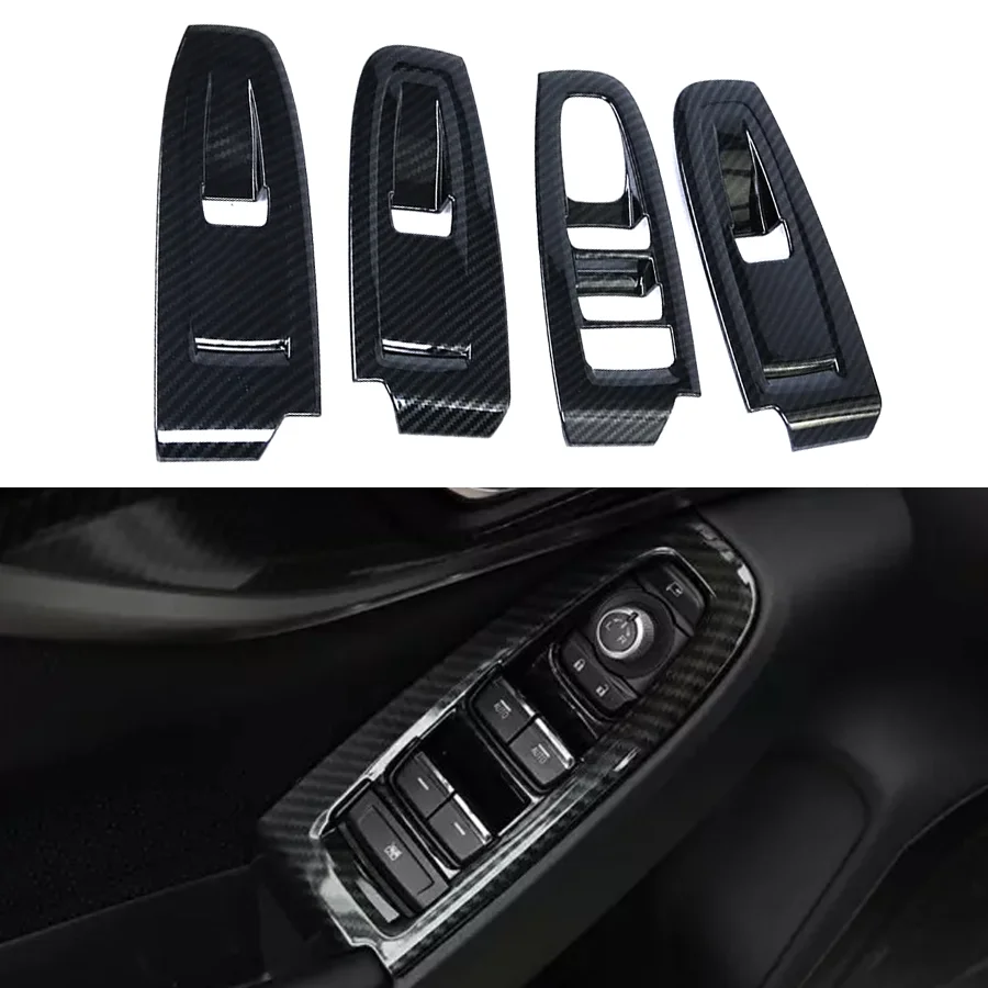 

Панель переключателя для внутренней двери и окон Wooight 4x, панель переключателя, обшивка ABS из углеродного волокна для Subaru XV 2018-2021 LHD Crosstrek