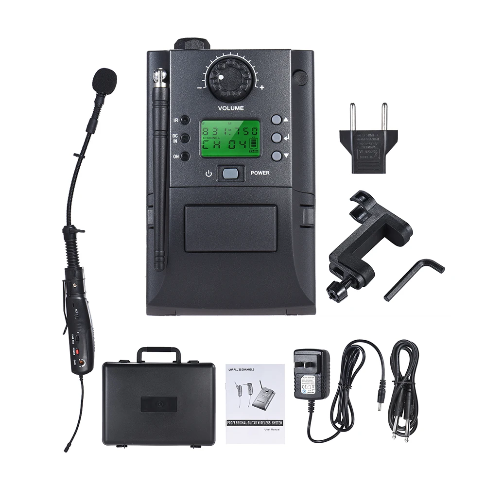 

Portable UHF Instrument Wireless Microphone System with Receiver & Transmitter 32 Channels for Violin