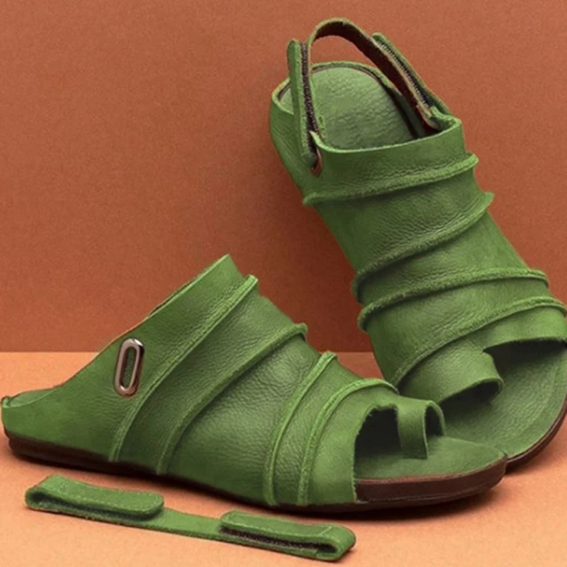 

Rome 2020 Summer Casual Sandals Women Flats Solid Casual Shoes Slip-on Flip Flops Beach Shoes Low Heel Flat Sandals