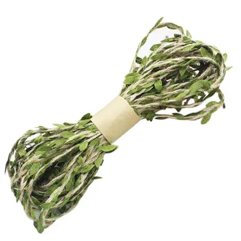 

Simulation Leaves Jute Rope, Artificial Burlap Leaf Mixed Knitting Forest Series Silk Rope For DIY ArtSimulation Leaves Jute Rop