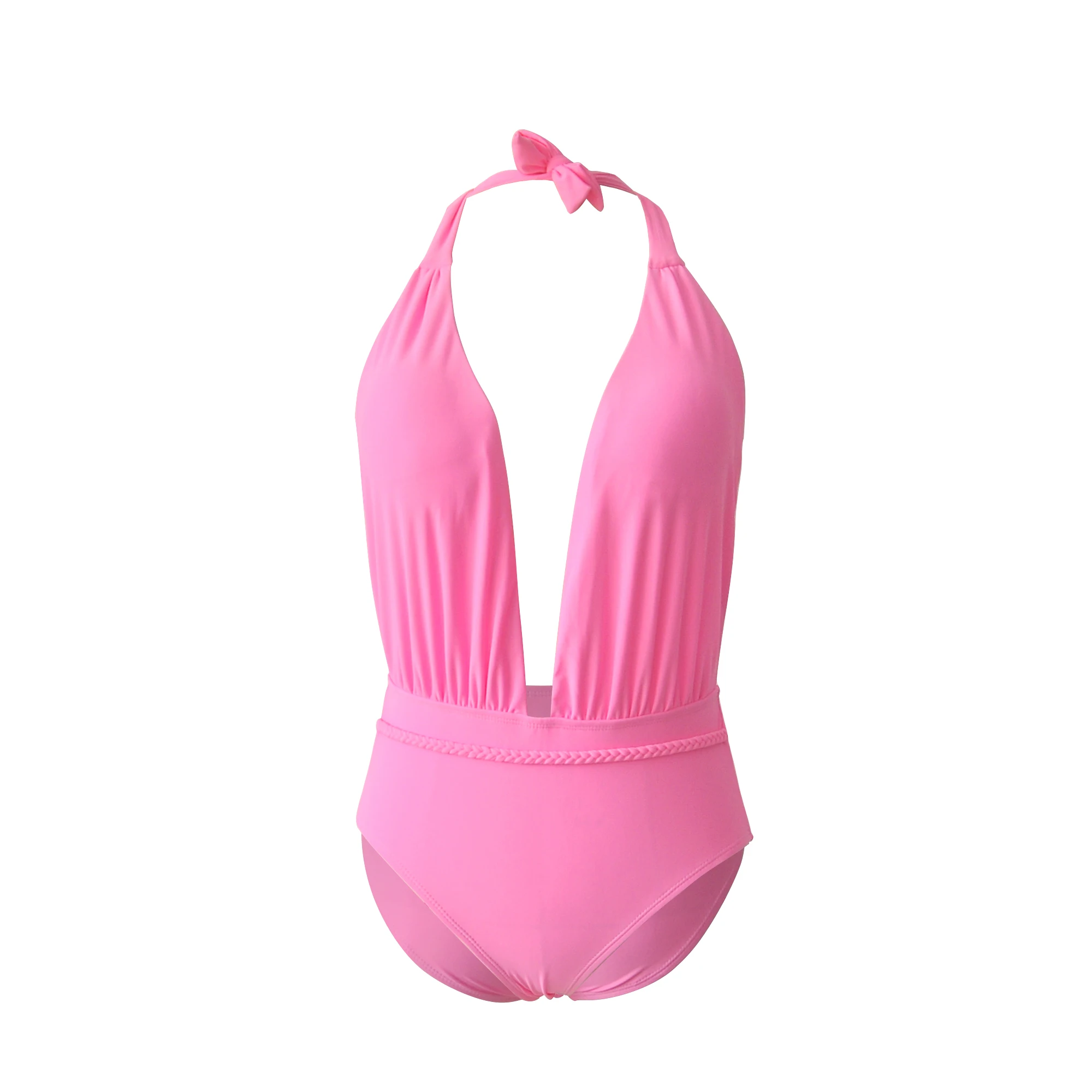 WERIDEDIRT  2020 Sexy Women's all in One Swimsuit High Waist Open Back Swimsuit Set  High Quality Beach Solid Swimsuit in Summer