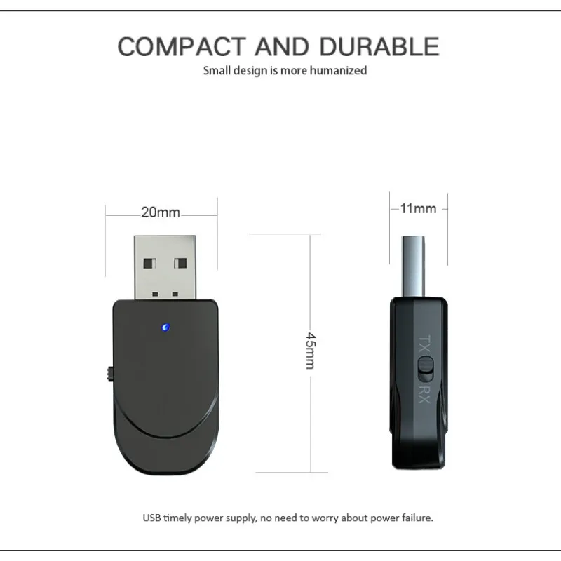 Bluetooth 5,0 аудио приемник передатчик 2 в 1 Мини 3,5 мм разъем AUX USB стерео музыка беспроводной адаптер для ТВ автомобиля ПК наушники