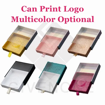

Wholesale Glitter Square Mink Eyelash Packaging False Lash Box With Tray Faux Cils Magnetic Case Lashes Empty Custom LOGO