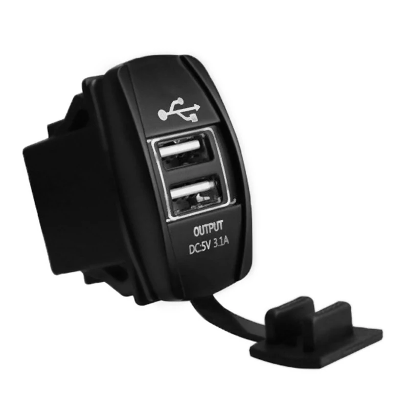 3.1A Двойная зарядка с usb-разъемом для samsung Galaxy S10e S10 S9 S8 плюс Мощность адаптер Водонепроницаемый 12 V-24 V для двигателя автомобиля Зарядное устройство - Тип штекера: White