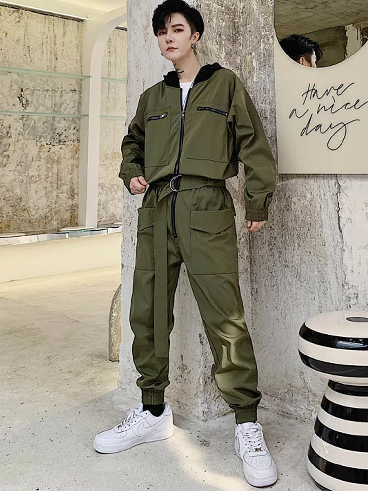 Mens One-piece Boilersuit jumpsuit work rompers Multi-pocket Coveralls Overall 