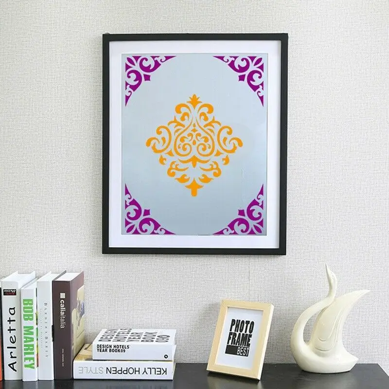 16x Mandala Stencil Template for Painting on Walls Furniture Crafts, DIY Craft Tool Reused PET Drawing Templates