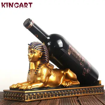 

Retro Egyptian Sphinx Wine Rack Statue Wine Bottle Storage Organizer Resin Craftwork Wine Holder Home Decor 1650535
