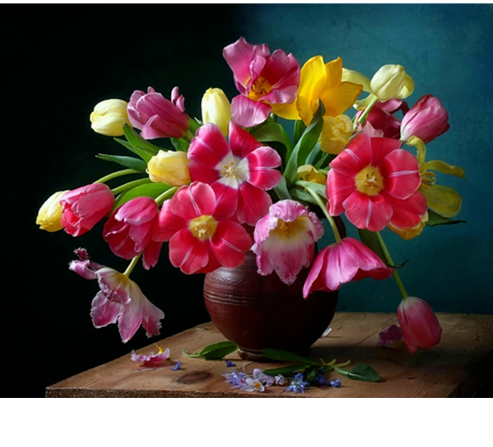 CraftArtGo Painting By Numbers Flower painting On Canvas HandPainted Gift Picture Number Waterfall Kits Home Decoration | Дом и сад