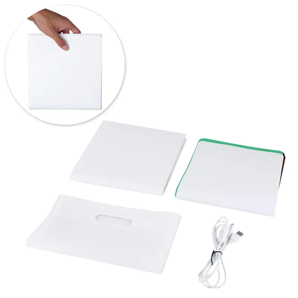 

Lerbyee Folding Lightbox Photography Studio Softbox LED Light Soft Box Camera Photo Background Box Lighting for Smartphone