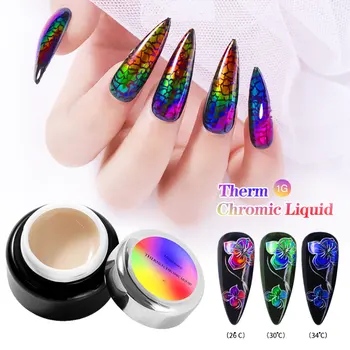 

Thermal UV Gel Polish Painting Nails Aurora Temperature Change Fluid Nail Art Lacquer Varnish Color-changing Manicure Decoration