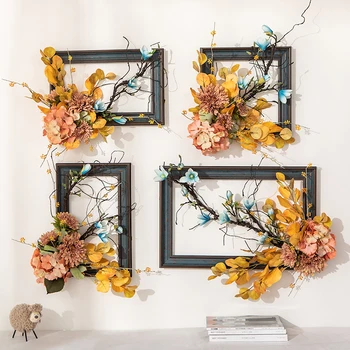 

Creative simulation flower picture frame living room sofa background wall decoration fake flower arrangement frame wall hanging