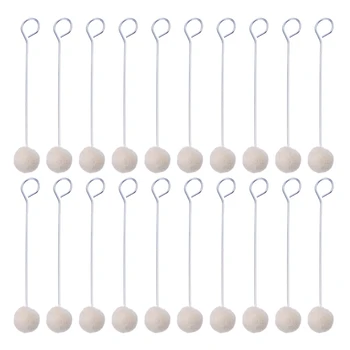 

20 Pieces Artificial Wool Daubers Leather Dye Tool Dye Dauber Dyeing Applicator With Metal Handle For Diy Crafts Projects