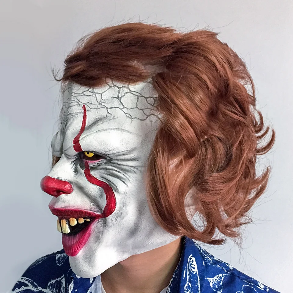 NICROLANDEE Стивен Кинг это маска Pennywise ужас клоун Джокер маска клоуна Хэллоуин косплей костюм реквизит