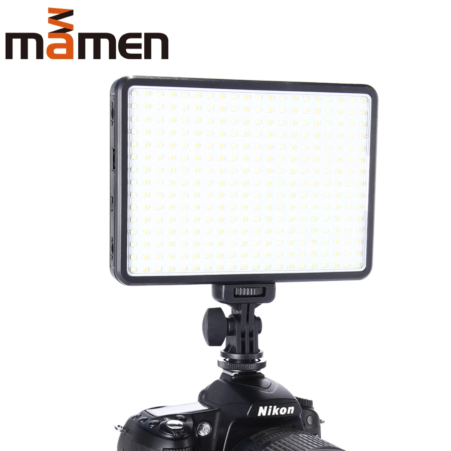 MAMEN Dimmable 300 светодиодный светильник для фотосъемки, лампа для фото и видео, светильник на камеру, студийный кольцевой светильник для телефона на Youtube, прямая трансляция - Цвет: without Battery