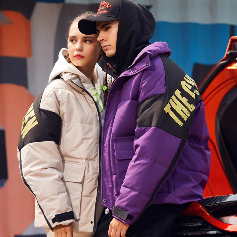 Новинка, зимний пуховик, мужской, хип-хоп, короткий, теплый, пуховик, одежда, Мужское пальто, зимнее
