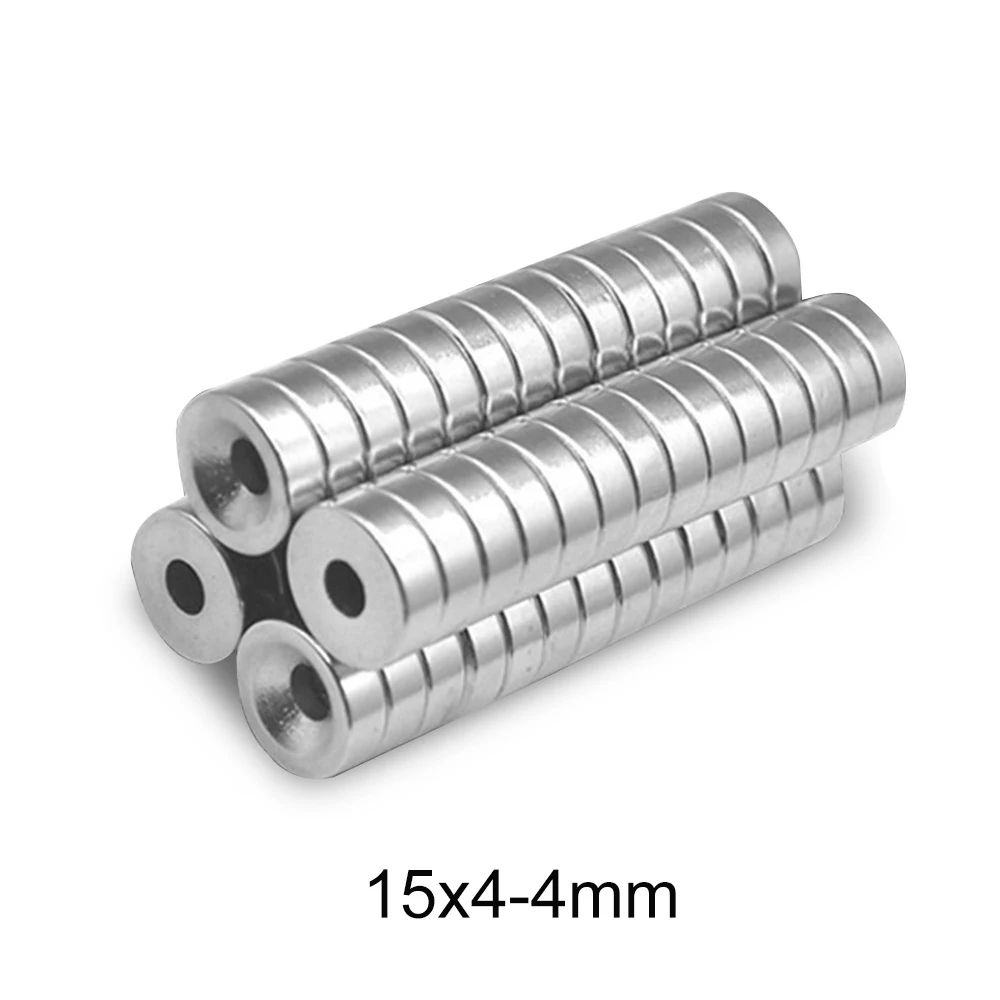 Мощный редкоземельный магнит 15x4 5 ~ 100 шт. отверстие 4 мм круглые потайные
