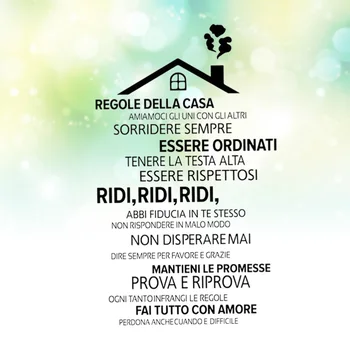 

1PC DIY Creative Removable Peel and Stick Italian House Rules Wall Sticker Wallpaper