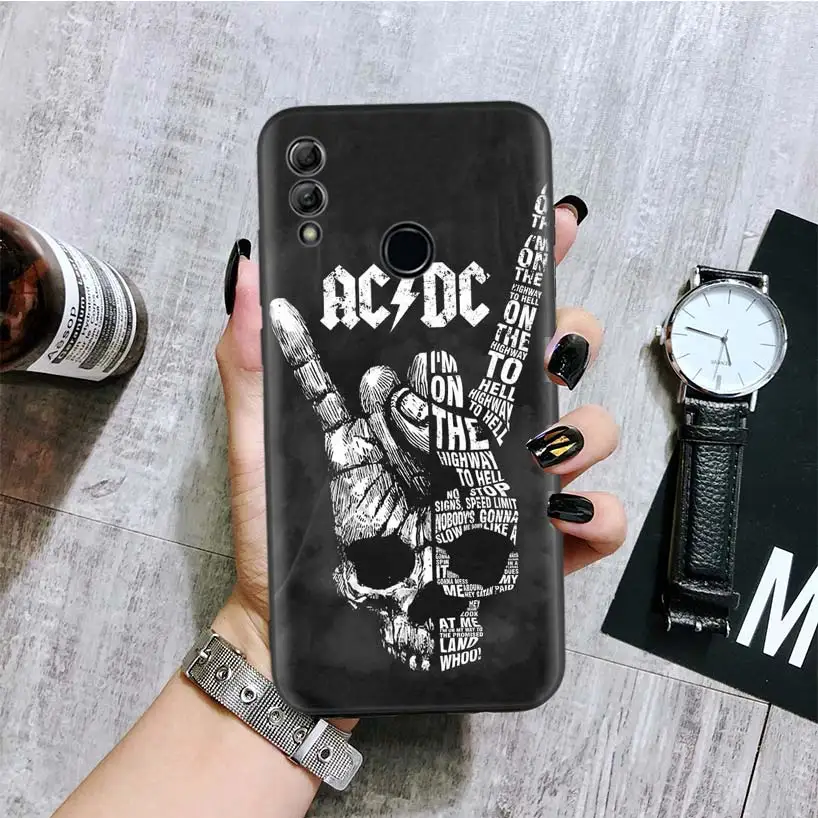 ACDC рок Angus Молодежная черная крышка чехол для телефона для huawei Y9 Y5 Y6 Y7 Honor 10 9 Lite 9X8X8 S 8A фотоаппаратов моментальной печати 7S 7A 10i 20i V20 Coque Кепки - Цвет: BA002-3