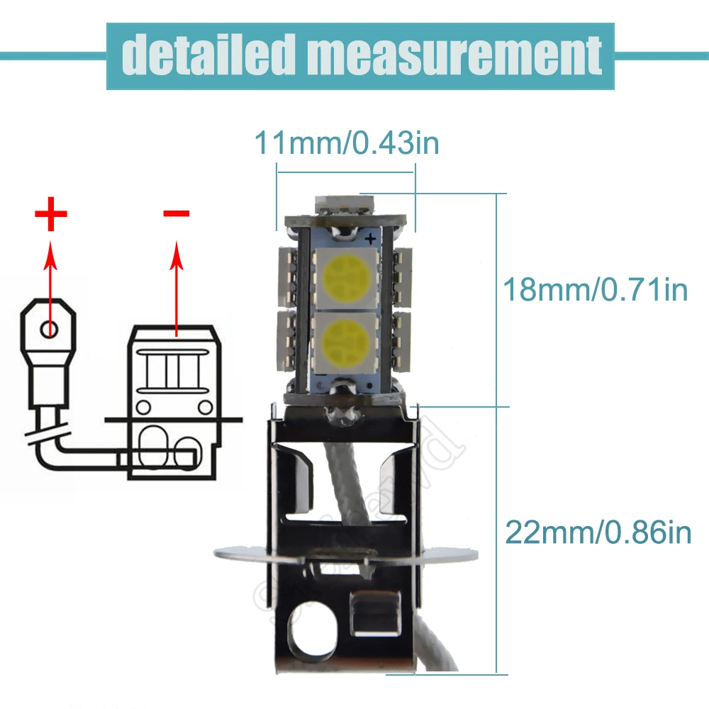 LED Bulb 1/2 Pcs H3 5050 9SMD White 6000K For Car Auto Fog DRL Driving Light Or Flashlight Torches Head Lamp PK22S 6V 6 Volt DC
