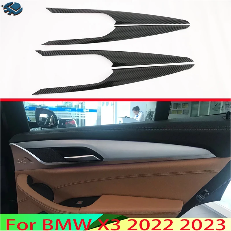 

For BMW X3 2022 2023 Car Accessories ABS Chrome Car Inside Door Garnish Body Trim Accent Molding Cover Bezel Styling Protector