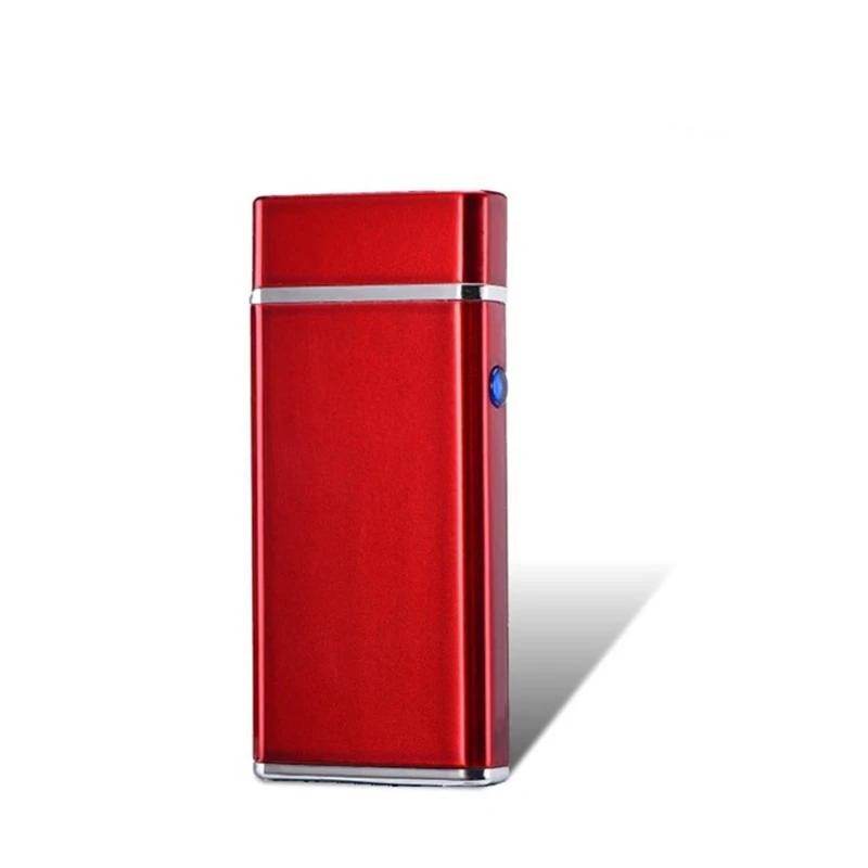 Red Металлическая ветрозащитная электронная Usb зарядка Зажигалка для сигарет двойная дуга плазменный Пульс индивидуальные зажигалки гаджеты для мужчин или женщин - Цвет: Red