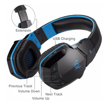 

Kotion each B3505 Wireless Bluetooth 4. 1 Stereo Gaming Headphones Earphones Gamer Headset with microphone HiFi Music Helmet