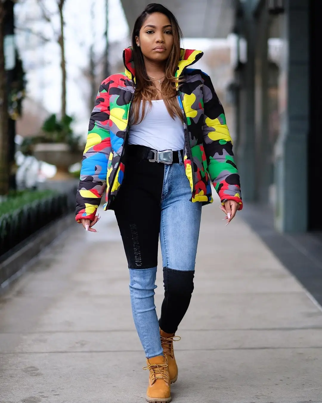 Camouflage Print Winter Wear Down jacket  Men/Women Outerwear Fashion Puffer Bubble Parkas Coat Warm Coats Tops Plus Size S-4XL