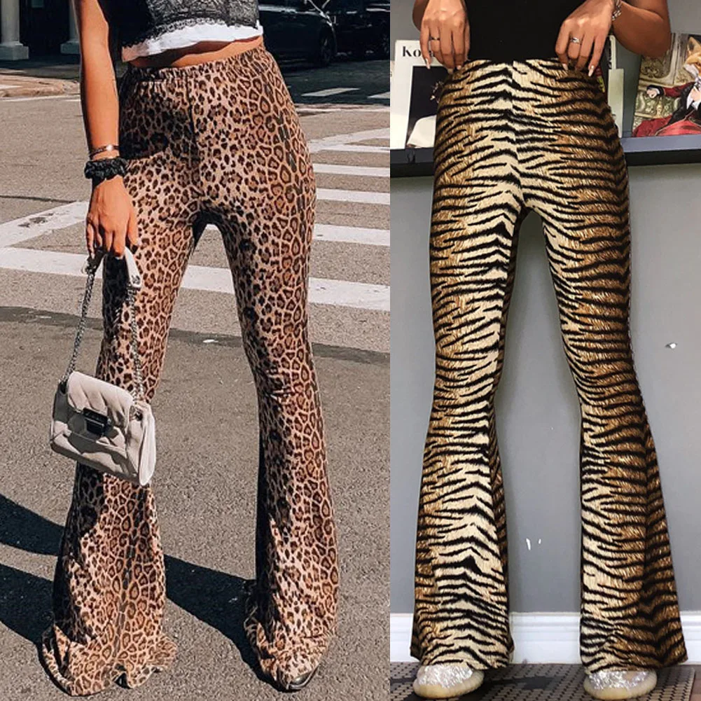flared leopard trousers