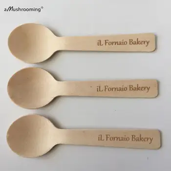 

x1000 Wood Spoons Custom Round Wooden Tablespoons For Restaurant pub buffet COFFEE BAR Kitchen Dining Bar Tableware professional