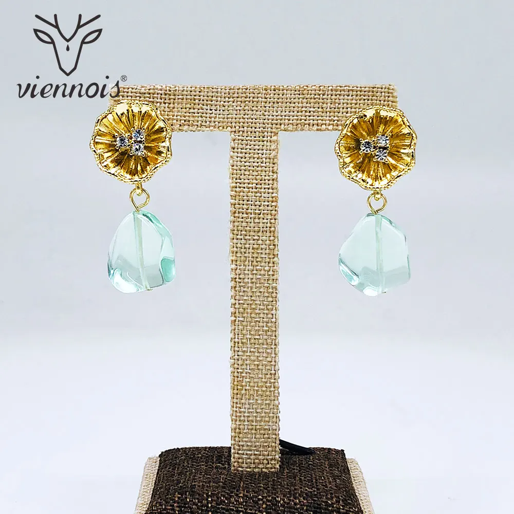 

Viennois Drop Earrings Flower Resin Geometry Earrings Female Wedding Party Jewelry