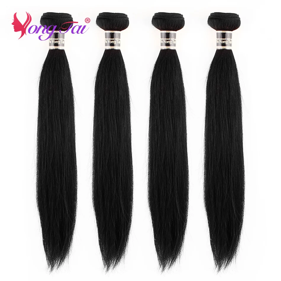 Yongtai волосы малазийские прямые волосы Реми 100% человеческих волос расширение натуральный черный 10 "-26" дешевые плетение Бесплатная доставка