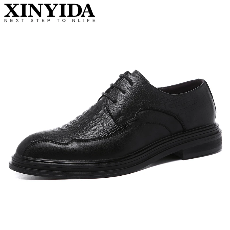 

New Arrival Pointed Toe Men Leather Shoes Lace Up Breathable Casual Business Shoes Fashion Men Dress Shoes Size 38-44