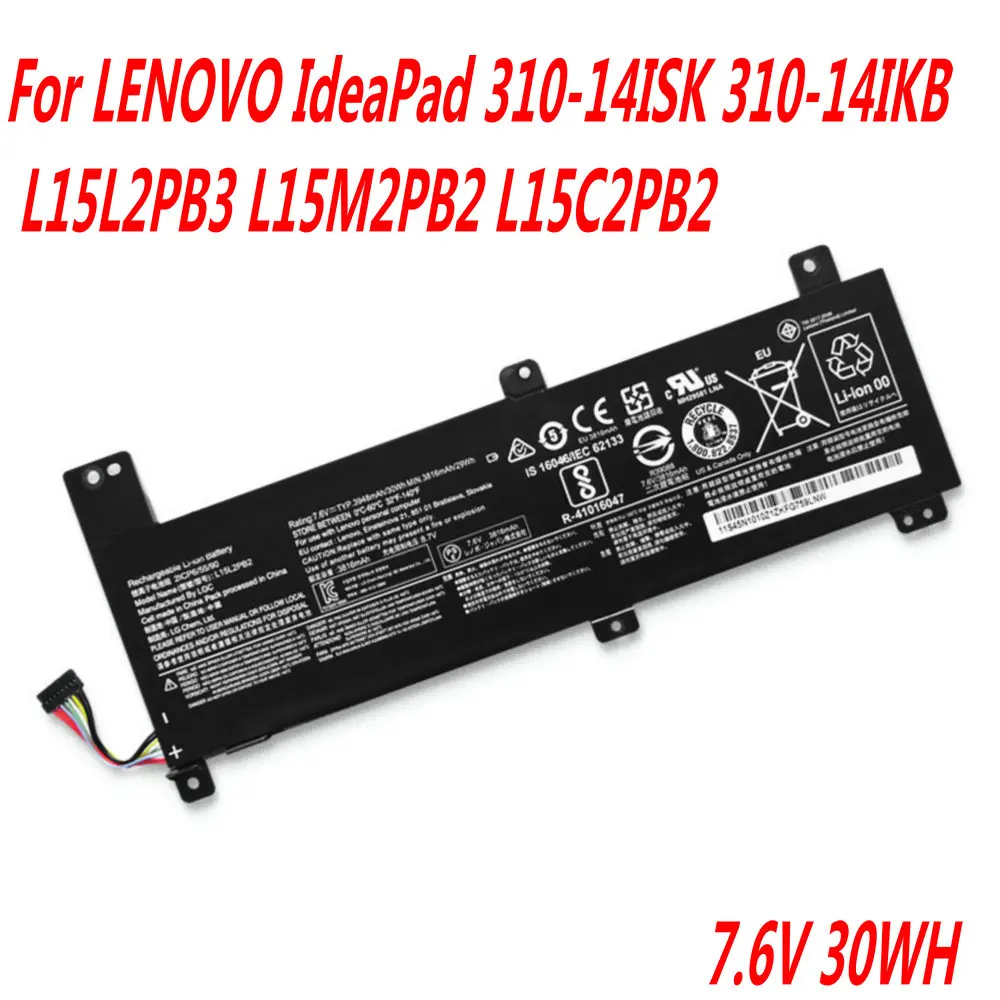 

Genuine L15L2PB2 Laptop Battery For LENOVO IdeaPad 310-14ISK 310-14IKB L15L2PB3 L15M2PB2 L15C2PB2 7.6V 30WH