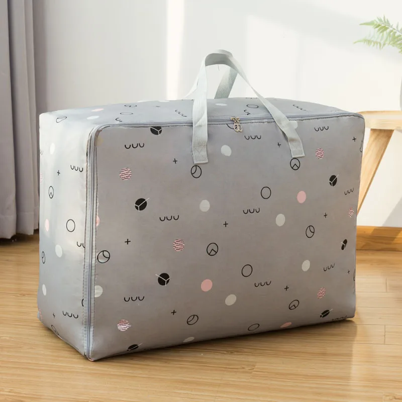 

Printing Blanket Storage Bag Folding Closet Organizer Large-Capacity Travel Package Bag Dustproof Organizer For Clothes Bag