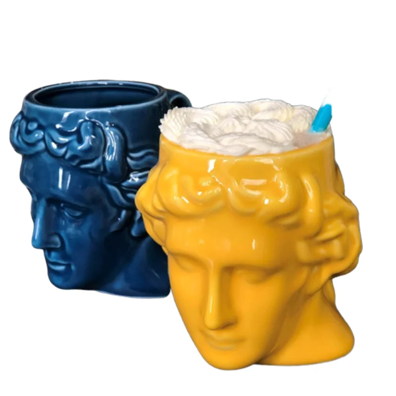 

1 Pcs Creative 3D Style David Sculpture Ceramic Mug Coffee Tea Milk Drinking Cups with Handle Coffee Mug for Office Novelty Gif