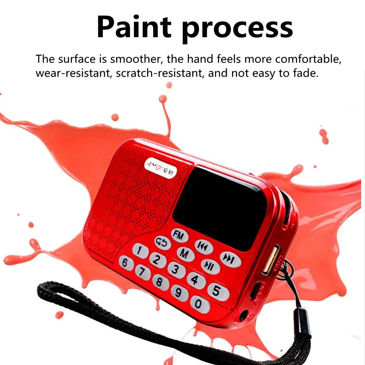 LEORY Digital Portable Stereo Player AM/FM Radio Speaker Mp3 Music Player 3.5mm Audio LED Display