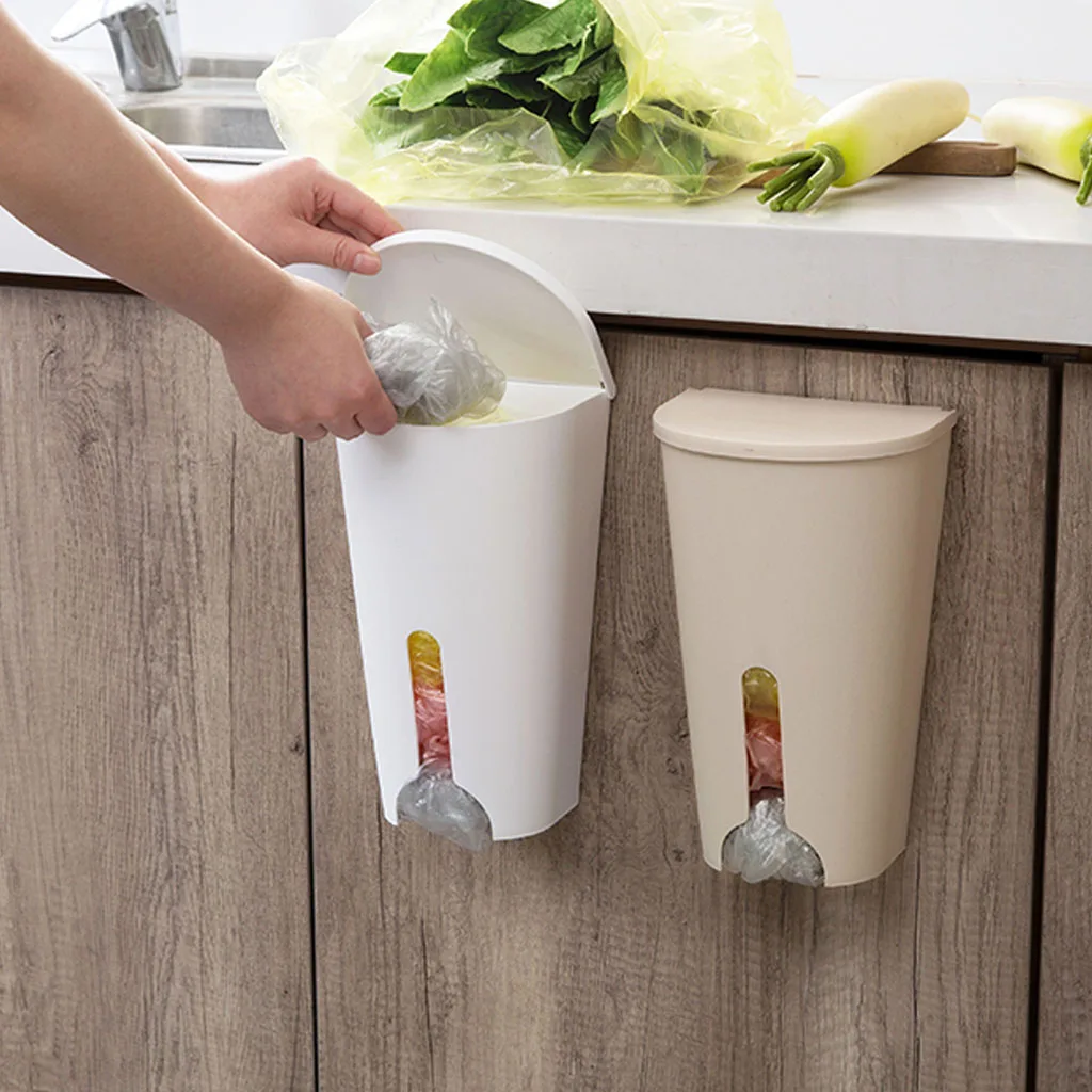 

Home Garbage Bag Dispenser Recycle Bag Storage Box Wall Mount Hanging Garbage Holder Kitchen Bins Organizer Housekeeping J31