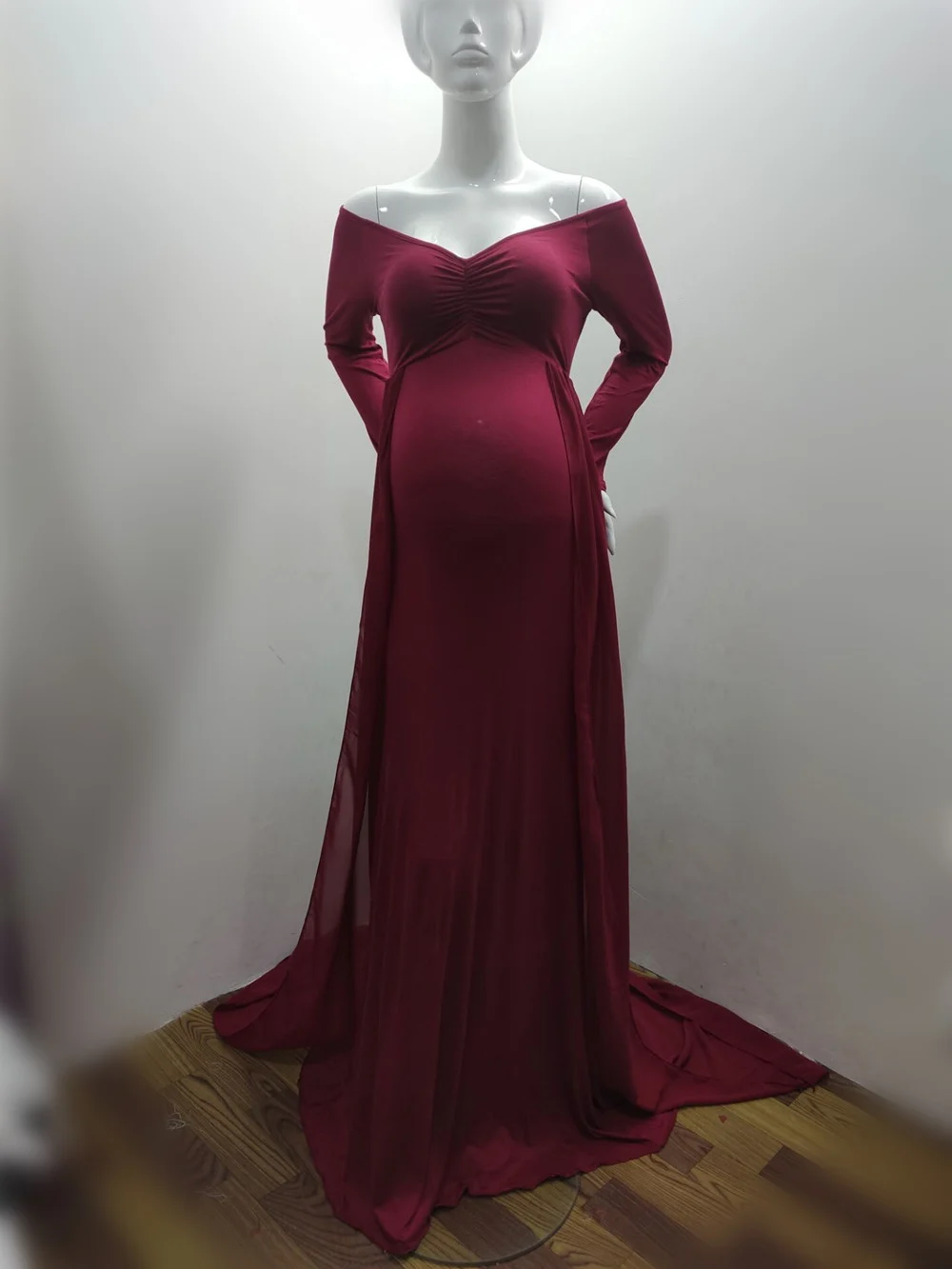 Maternity Dresses Long Maternity Photography Props Pregnancy Dress For Photo Shooting Pregnant Women Maxi Maternity Gown Clothes (1)