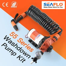 Membranowa pompa wodna SEAFLO 55 Series nasz zestaw do mycia o dużej wytrzymałości 5.0GPM 60PSI 12V z wężem spiralnym 6.5m na pokładzie