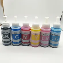 Краситель на основе не OEM набор из 6 заправка чернил комплект 70 мл для-Epson L800 L801 принтер чернильный картридж № T6731/2/3/4/5/6