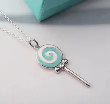 

High quality 1:1 silver necklace candy pendant designed for couples jewelry