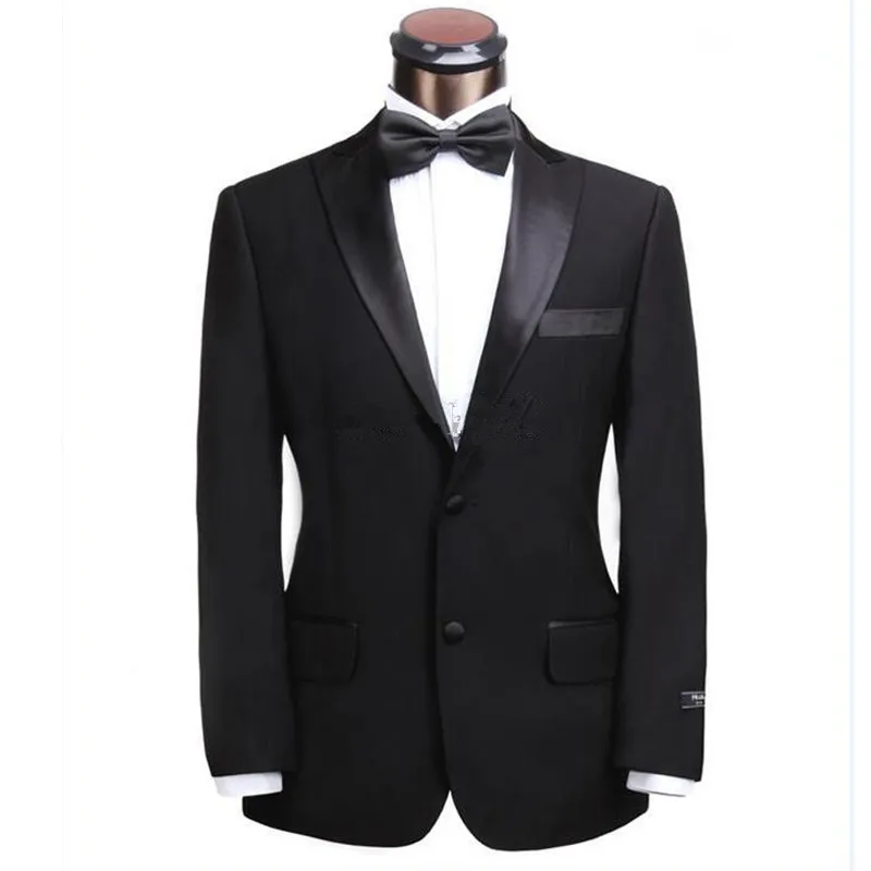 6-2 Black New Men's Suit Two Buttons Lapel Groom Tuxedo's Best Man Set Men's Business Casual Set Custom (Jacket + Pants)