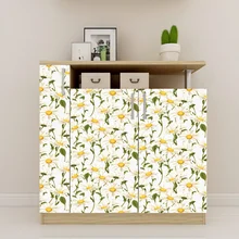 

Vinyl White Daisies Pattern Decor Paper Self Adhesive Removable Wallpaper for Furniture Peel and Stick Waterproof Wall Stickers