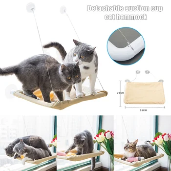 

Newly Window Mounted Pet Bed Suction Cup Hanging Sunshine Hammock Perch Cushion for Cat TE889