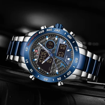 

NAVIFORCE 9171 Men Watch Quartz Led Digital Male Clock Design Sport Watch Waterproof Stainless Steel Wristwatch Reloj Hombre