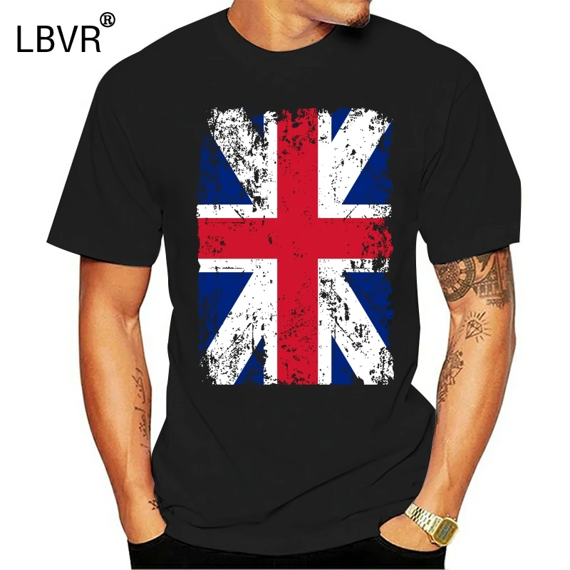 Flaga Union Jack koszulka w trudnej sytuacji Grunge Vintage Uk flaga brytyjska wielka brytania popularna koszulka bez tagów