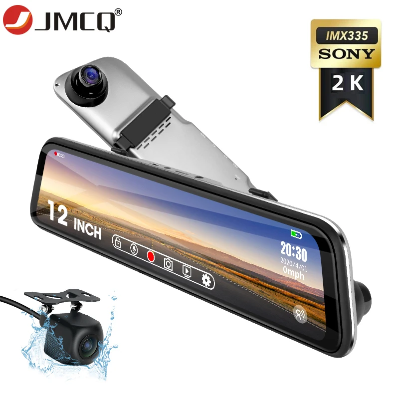 JMCQ со сверхвысоким разрешением Ultra HD 2K 1440P Зеркало заднего вида автомобиля Камера