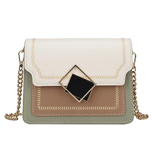 green shoulder bag Модные брендовые сумки через плечо для женщин из искусственной кожи сумка-мессенджер дизайнерская сумка через плечо с цепочкой Женская Сумка Bolso Mujer - Цвет: green shoulder bag
